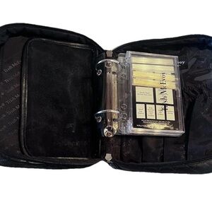 Trish McEvoy large Quilted Makeup Planner with 3 Inserts 9” x 6” x 3” Bag EUC
